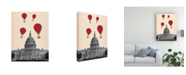 Trademark Global Fab Funky US Capitol Building and Red Hot Air Balloons Canvas Art - 19.5" x 26"